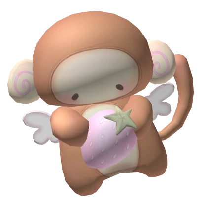 Kawaii monkey with strawberry