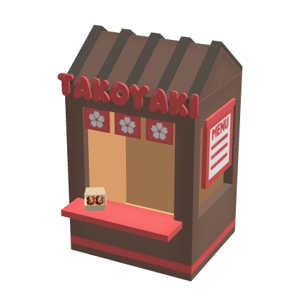 kawaii brown takoyaki shop