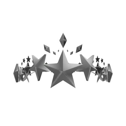 Silver w/ Black Trace Star Diamond Y2K Sigil Crown