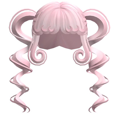 ♡ pink cute swirly long pigtails