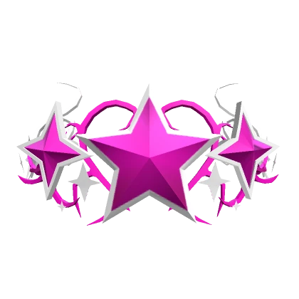 Pink & White Star Cyber  Sigil Crown