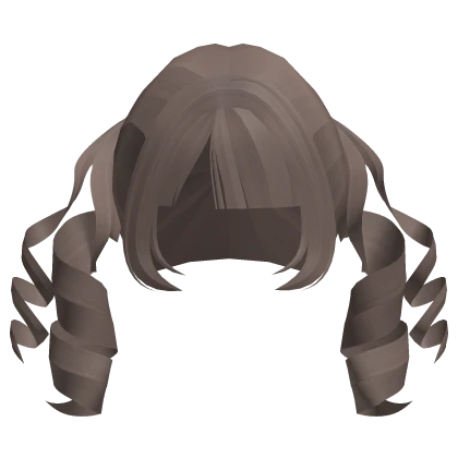 kawaii swirly anime pigtails in ash brown