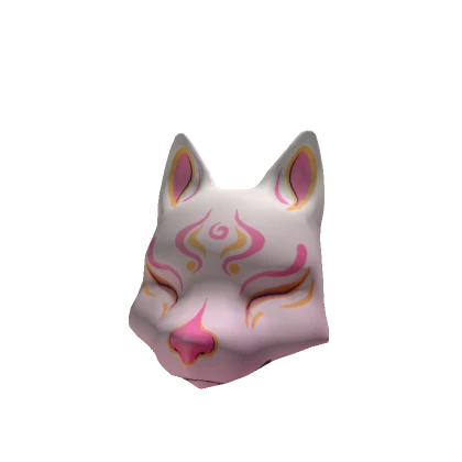 Kitsune Mask - White, Gold & Pink