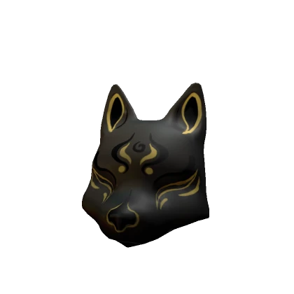 Kitsune Mask - Black, Green & Gold Set