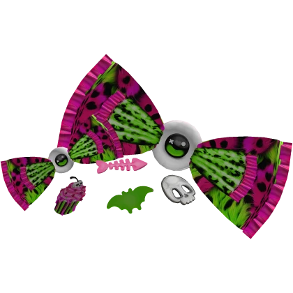 emo scene bow eye pink green goth decora charms
