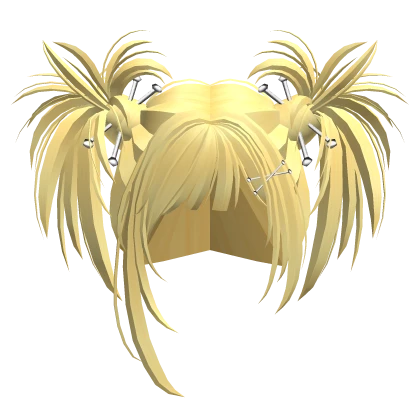 Spiky Grunge Emo Scene Pigtails in Light Yellow
