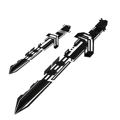 [1.0] Dark Grey Dual Waist Cyberpunk Sword