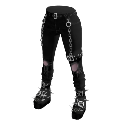 Goth Jeans Chains Spikes