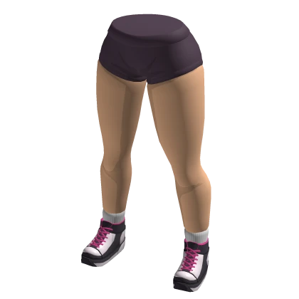 Black Running Shorts with Black & White Sneakers