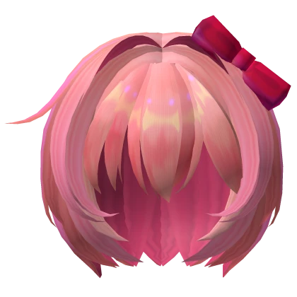 Sayori DDLC short peach pink anime bow cutecore 