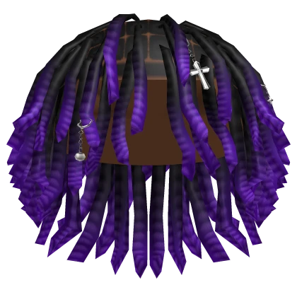 Purple Ombre Messy Grunge Dreads w/ Accessories