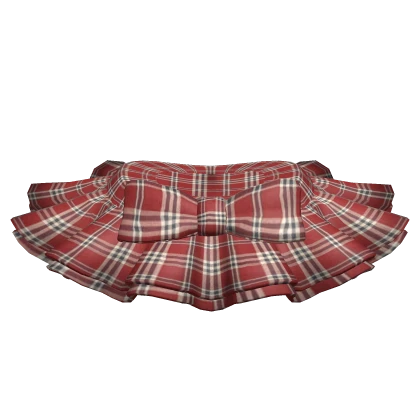 [Blush Fashion] Red Plaid Frill Skirt w/ Ribbon