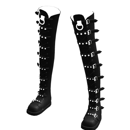 Cyber Boots Black Midnight Emo Leg Warmers Y2K