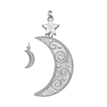 Magical Cresent Moon Earrings - Silver