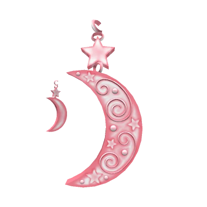 Magical Cresent Moon Earrings - Pink