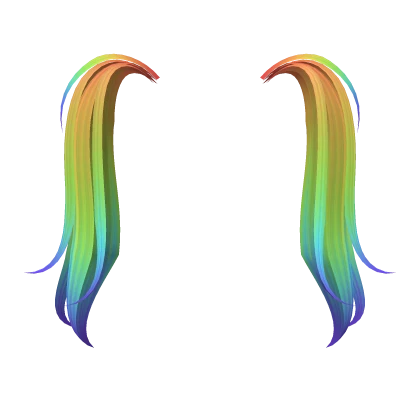 Rainbow Pigtail Extensions 