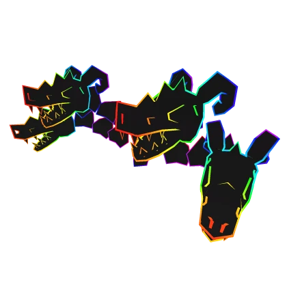 Cartoony Rainbow Dragon Heads