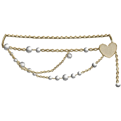 Gold Heart Pearl Waist Chain 3.0