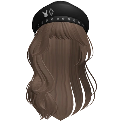 Lush Wavy Hair W/ Beret (Brown)