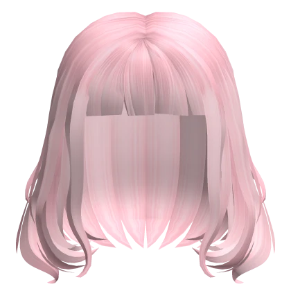 Mid Length Hair w/ Bangs Pink