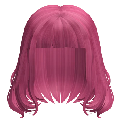 Mid Length Hair w/ Bangs Hot Pink