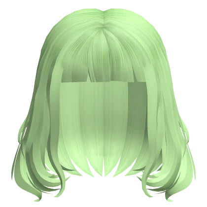 Mid Length Hair w/ Bangs Light Green