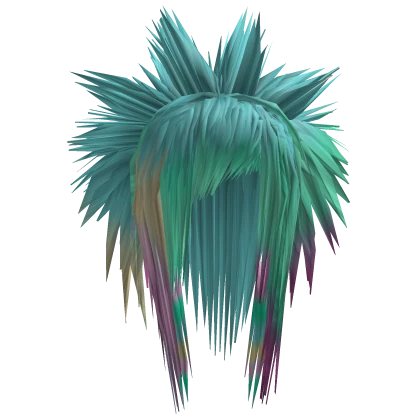 Spiky Brat Hair (Cyan/Yellow)