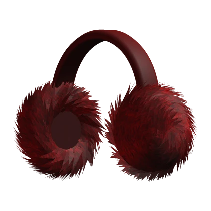Earmuffs Red Fluffy Chunky Winter Headphones Y2K