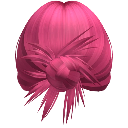 Hot Pink Sleek Spikey Messy Low Bun