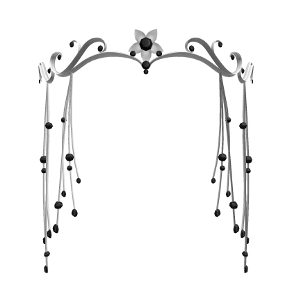 Fairy Petal Tiara in black/silver