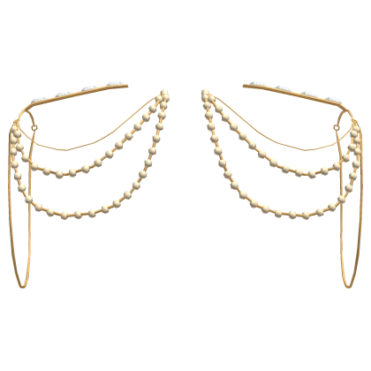 Gold pearl chain with diamonds 3.0