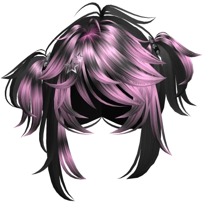 y2k fluffy messy pigtails