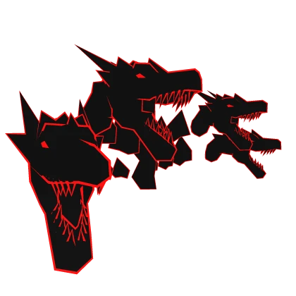 Cartoony Red Dragon Heads