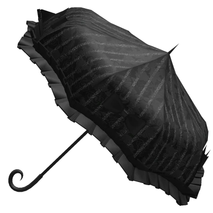 gothic ruffled elegant parasol umbrella black