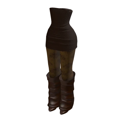 Tube dress w lace tights & boots