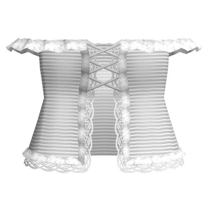 gothic lace striped off shoulder top white