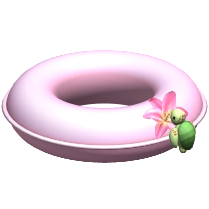 Summer Flower and Turtle Swimming Floatie in Pink