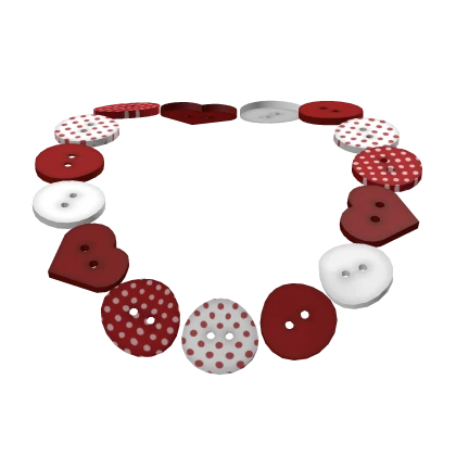 ⚉ harajuku igari mori kei red button necklace