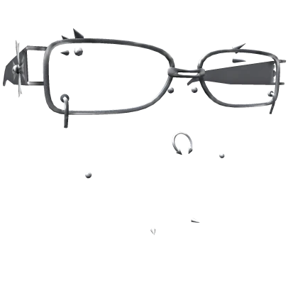 Chrome Silver Glasses with Piercings