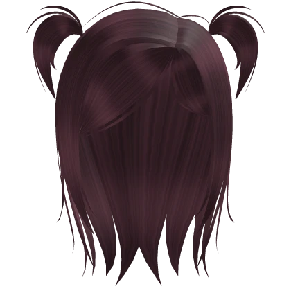 ♡ : side swept vamp pigtails emo hair berry red