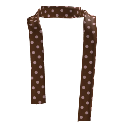 𖹭 cute choco brown & pink polka dot skinny scarf