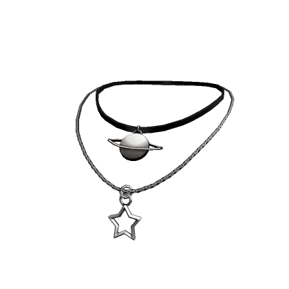 Dark Necklace Star&Planet Y2K