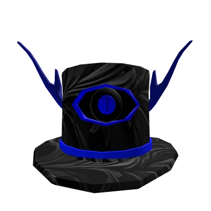 blue demon top hat with antlers 