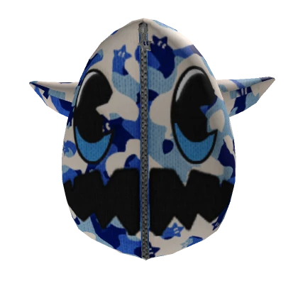 BLUE Y2K MONSTER CAMO ZIP-UP HOODIE