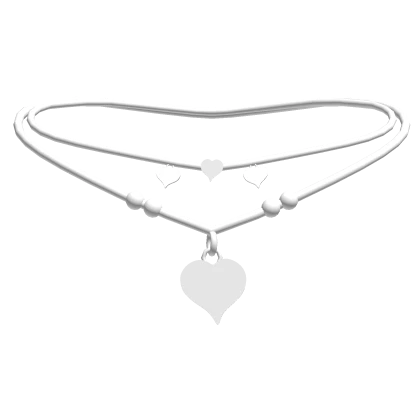 𐙚 Cute Double Heart Necklace (White)