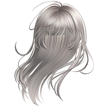 Silver Wind-Blown Long Anime Hair