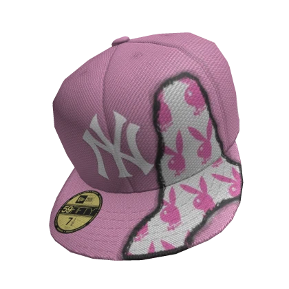 NY x PB Pink Fitted Cap | Tilted