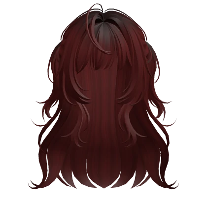 Dark Red Dreamy Half-Up Pigtails