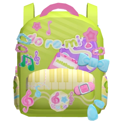 [3.0] Green Decora Kidcore Music Note Backpack
