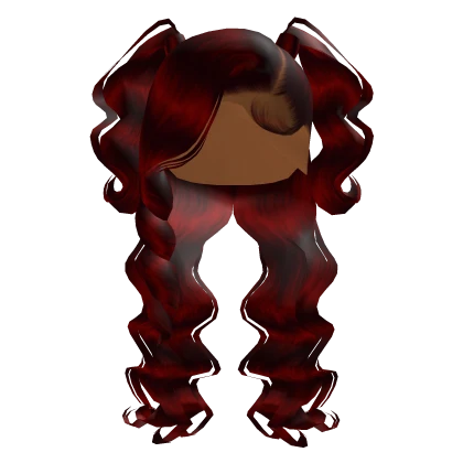 Side Part W/ Pony Curls In Red